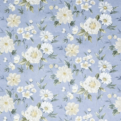 Oilcloth tablecloth 01670-02 light blue flowers floral square round oval