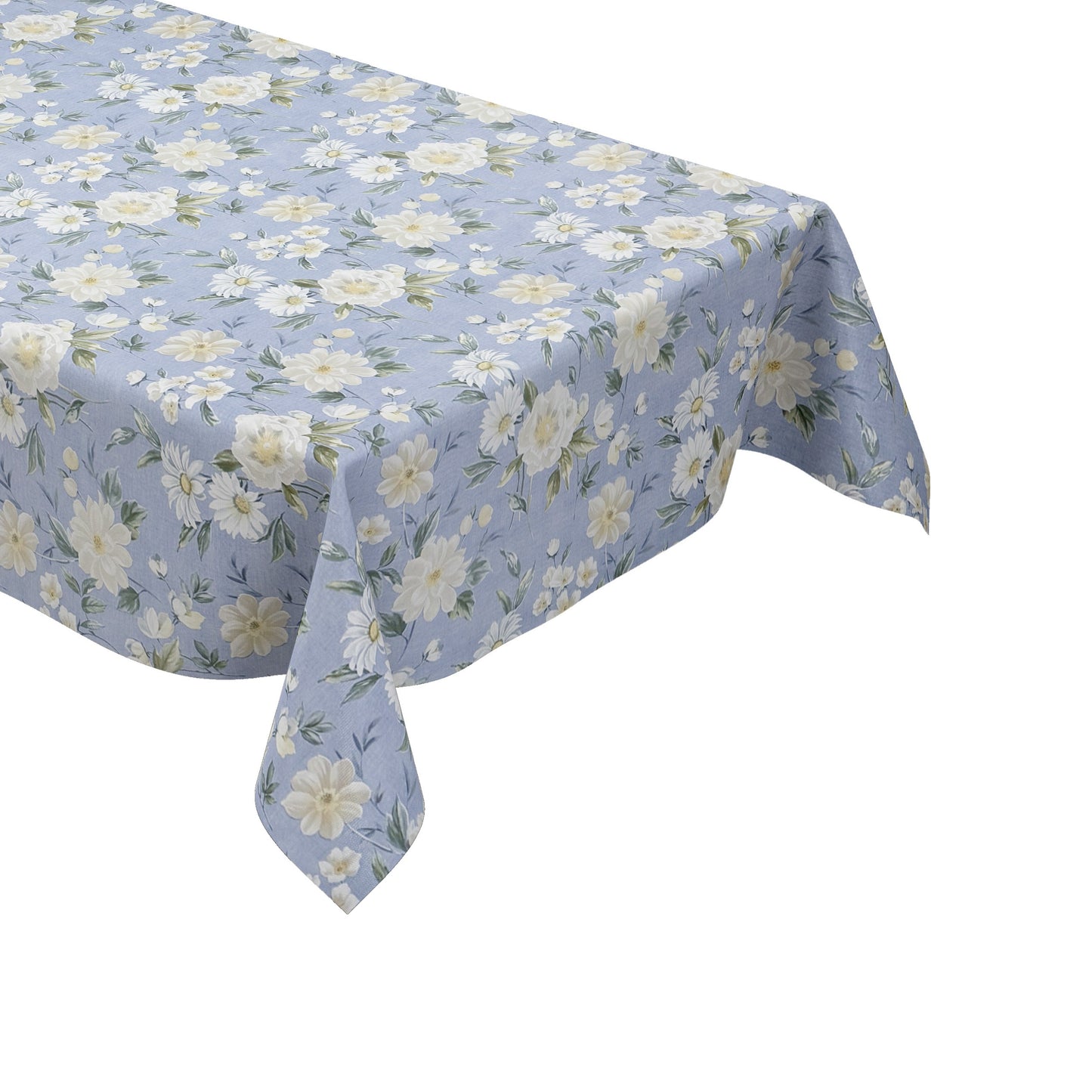 Oilcloth tablecloth 01670-02 light blue flowers floral square round oval