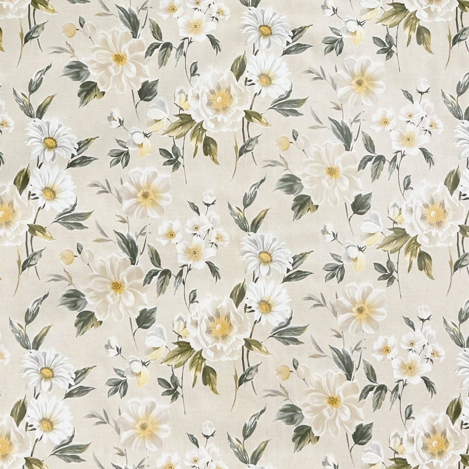 Wachstuch Tischdecke cremefarben Blumen Blüten