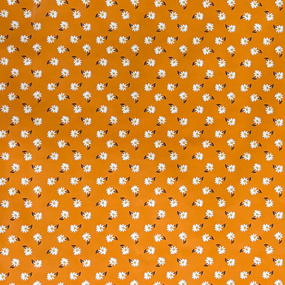 Wachstuch Tischdecke Gänseblümchen orange