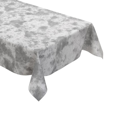 Wachstuch Tischdecke 01730-04 silber Schneeflocken Weihnachten Winter eckig rund oval