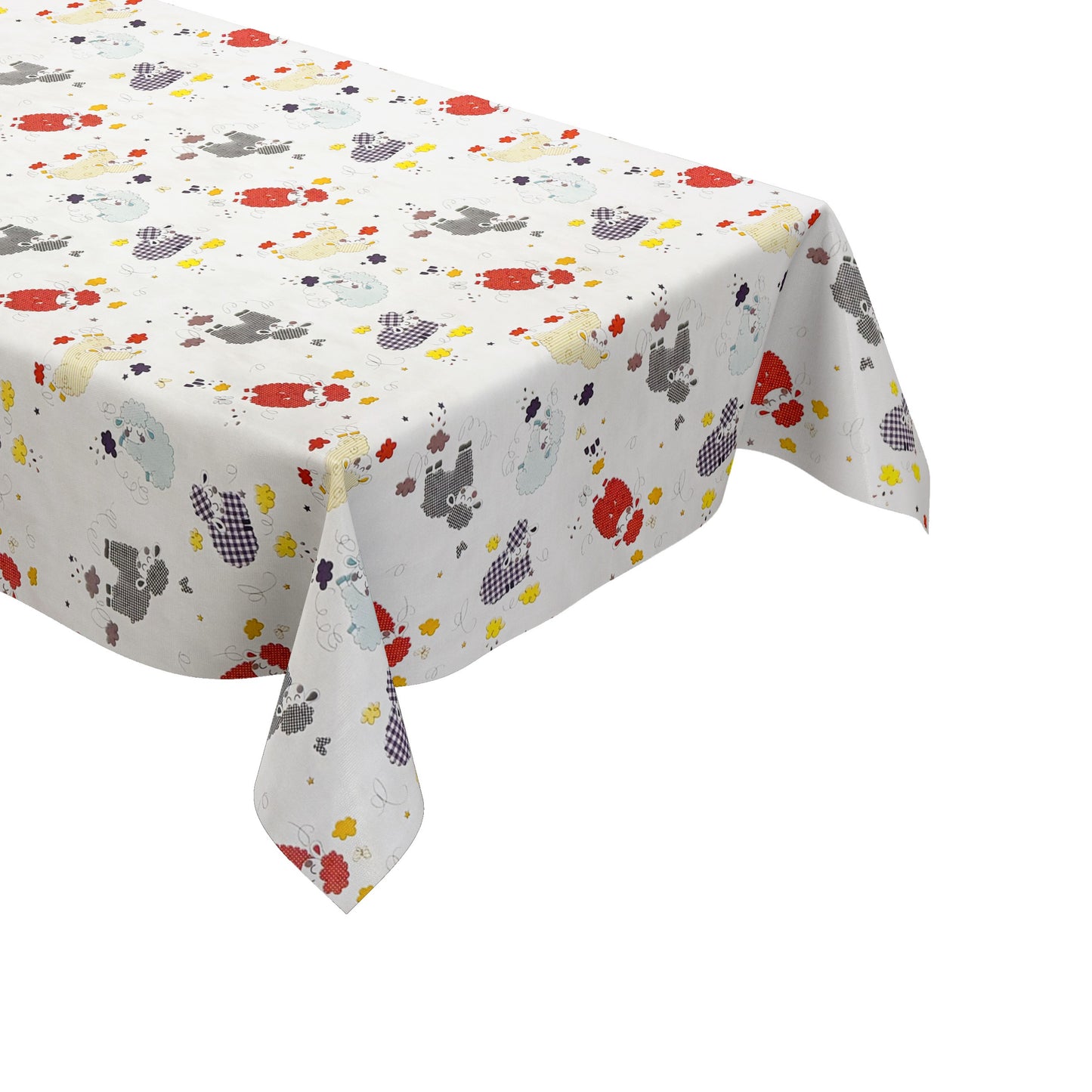 Wachstuch Tischdecke bunte Schafe