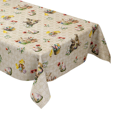 Wachstuch Tischdecke Ostern Easter beige