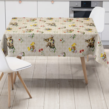 Wachstuch Tischdecke Ostern Easter beige