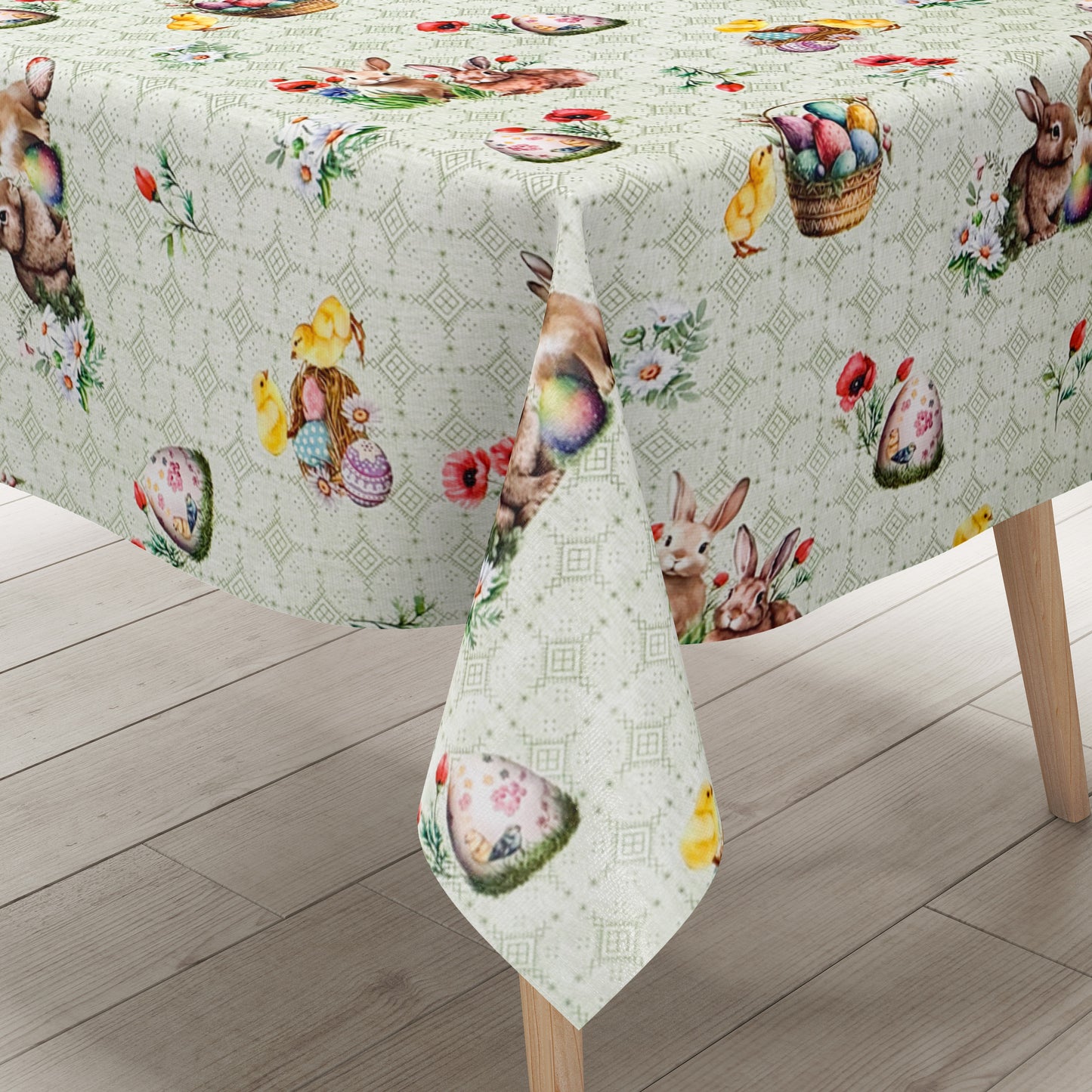 Wachstuch Tischdecke Ostern grün