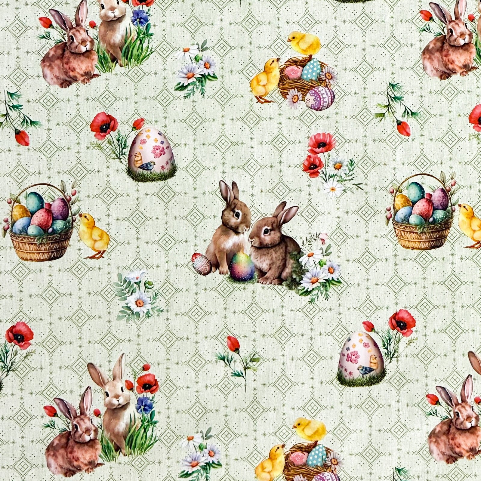 Wachstuch Tischdecke Ostern grün