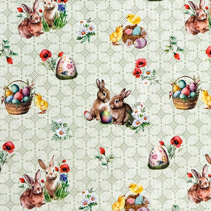 Wachstuch Tischdecke Ostern grün