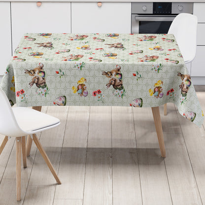 Wachstuch Tischdecke Ostern grün
