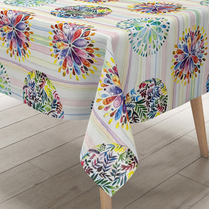 Wachstuch Tischdecke Flower Power Mandala Chakra