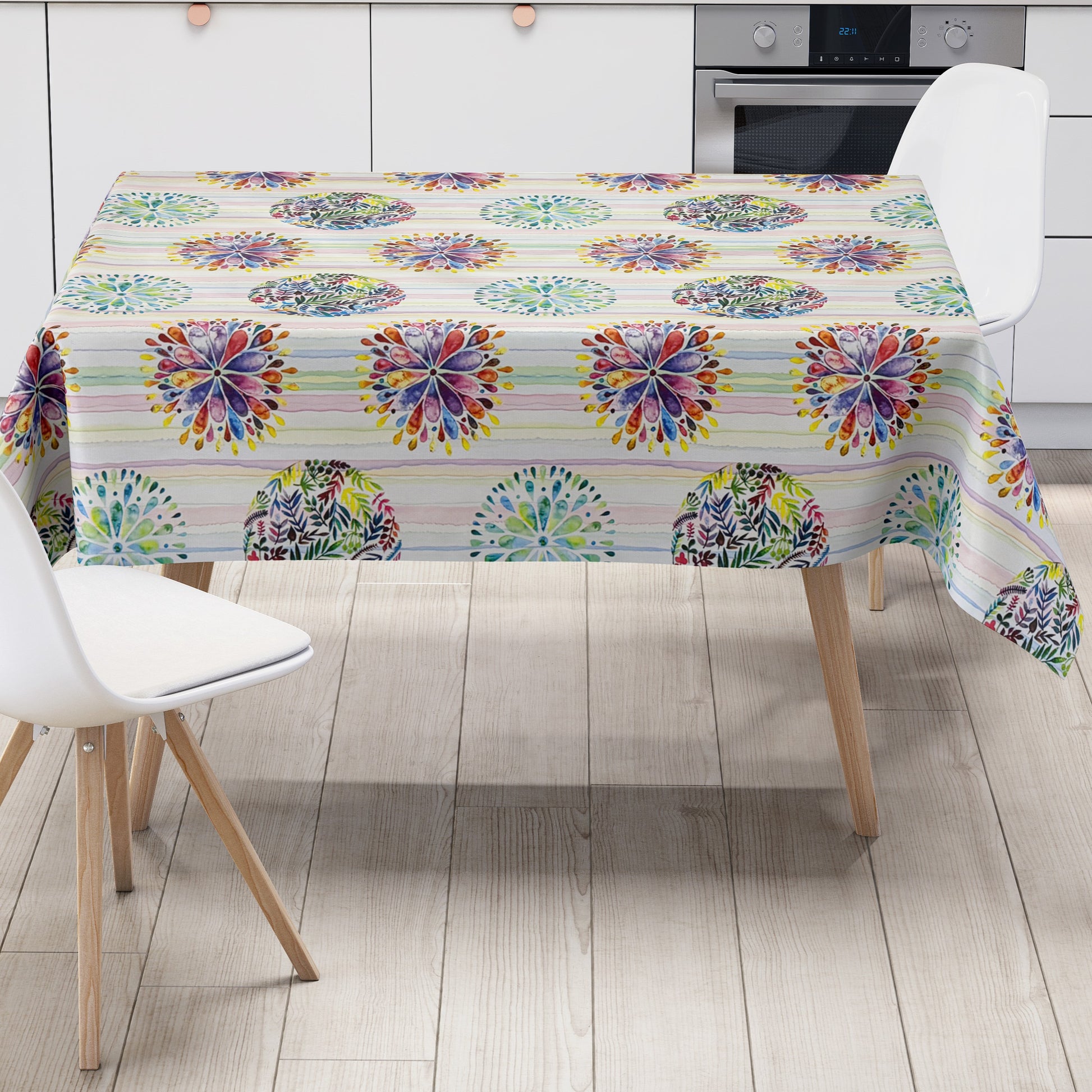 Wachstuch Tischdecke Flower Power Mandala Chakra