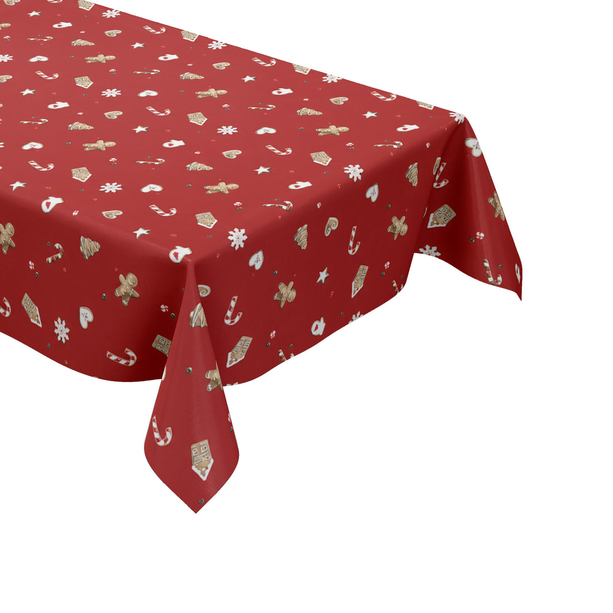 Wachstuch Tischdecke Weihnachten rot Lebkuchenmann