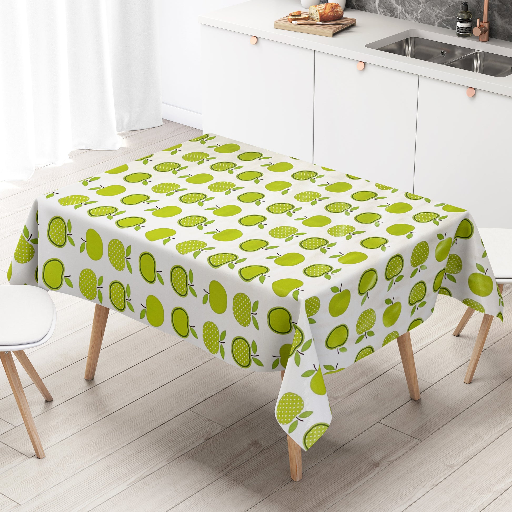Wachstuch Tischdecke Äpfel grün