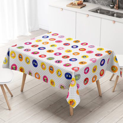 Wachstuch Tischdecke bunte Eulen