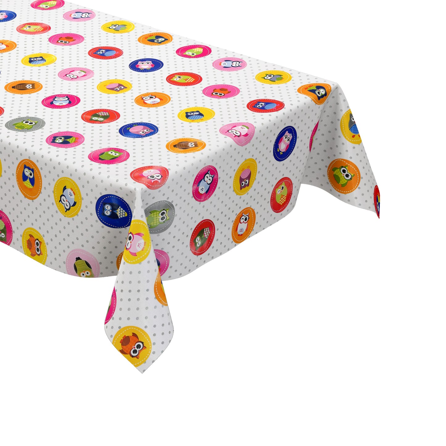 Wachstuch Tischdecke bunte Eulen