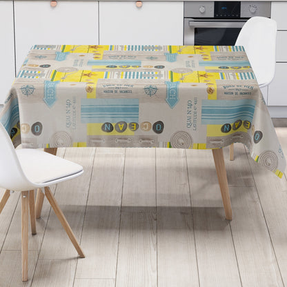 Nappe toile cirée vendue au mètre 01301-00 Pâques Lapin de Pâques Tulipes carrée ronde ovale