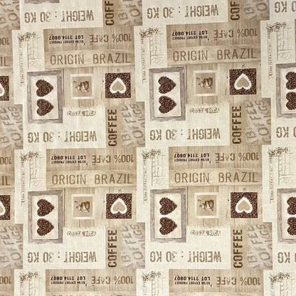 Wachstuch Tischdecke Kaffeemotiv beige