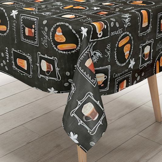 Wachstuch Tischdecke Kaffee schwarz