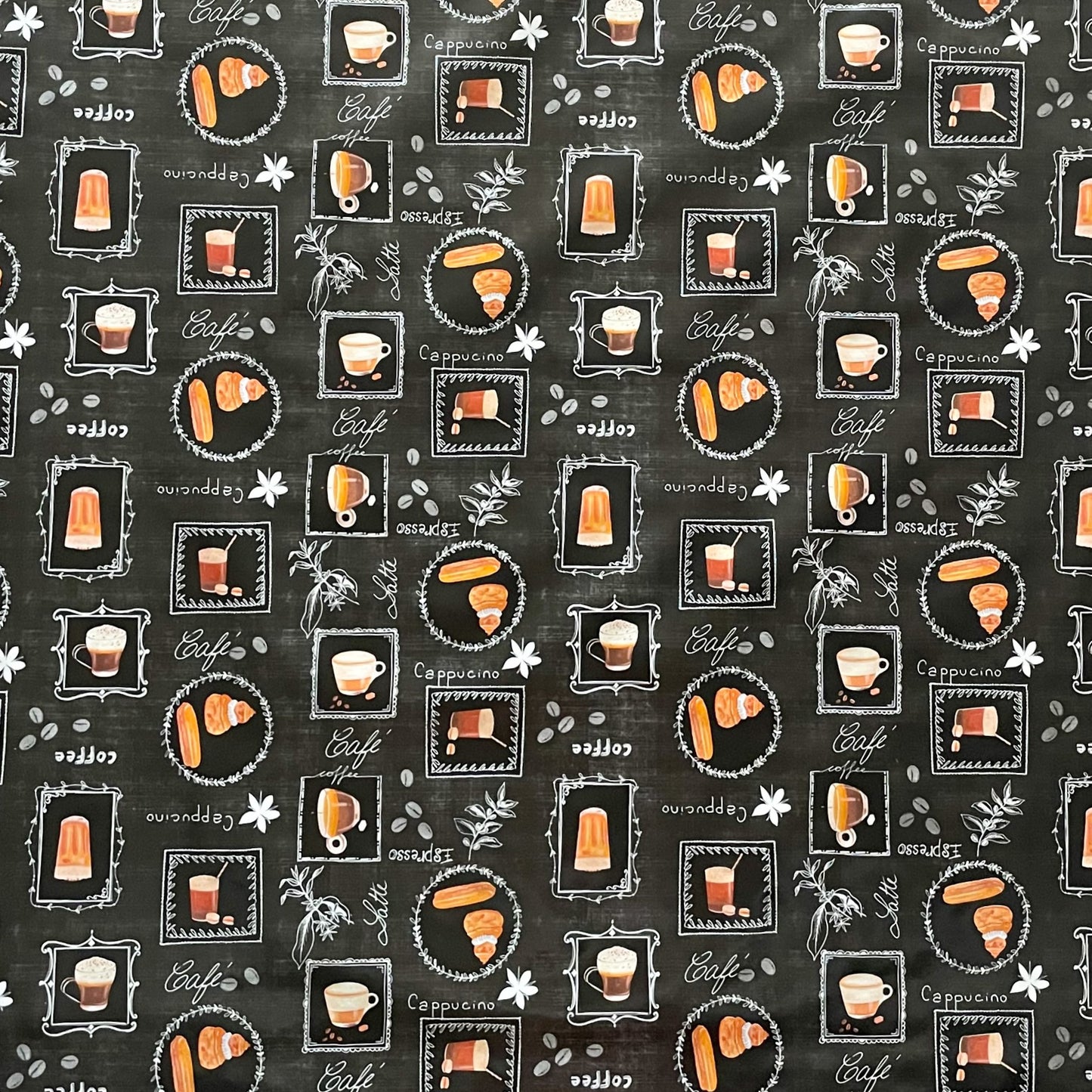 Wachstuch Tischdecke Kaffee schwarz