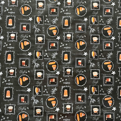 Wachstuch Tischdecke Kaffee schwarz
