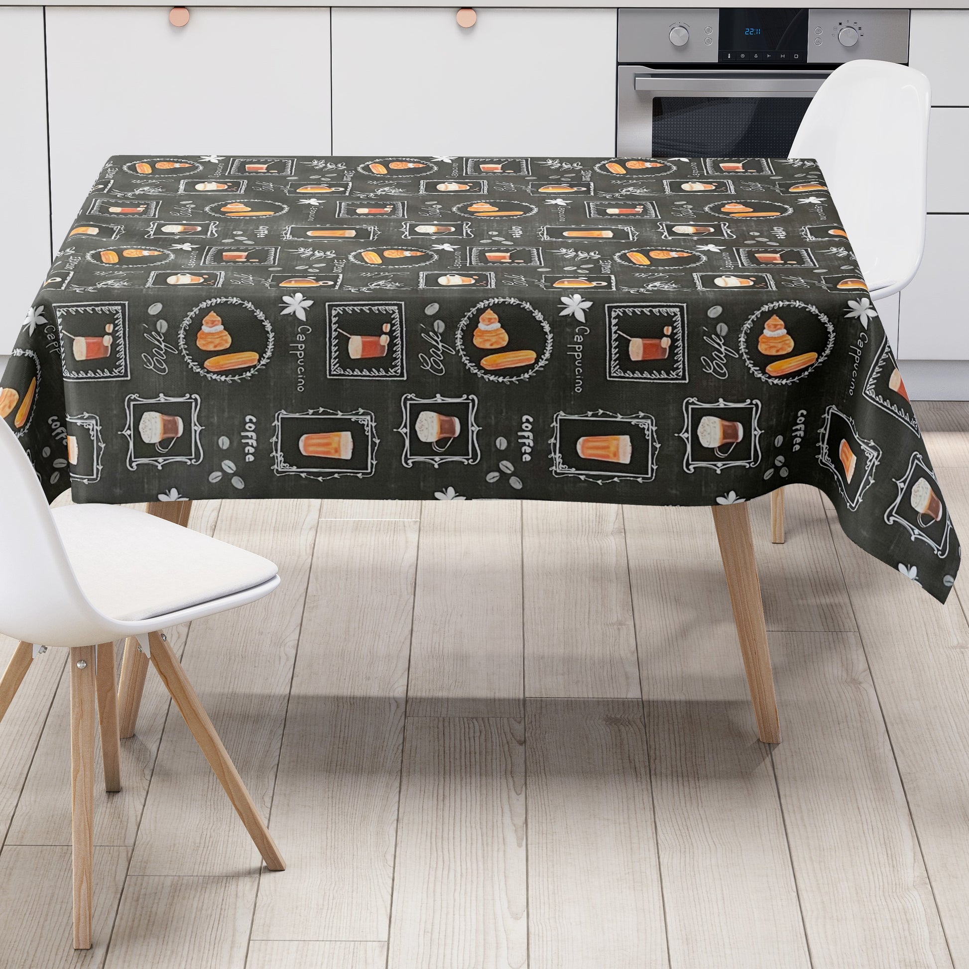 Wachstuch Tischdecke Kaffee schwarz