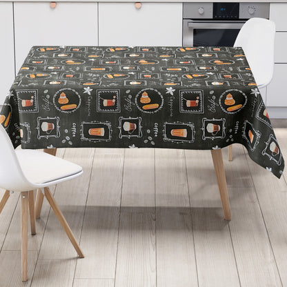 Wachstuch Tischdecke Kaffee schwarz