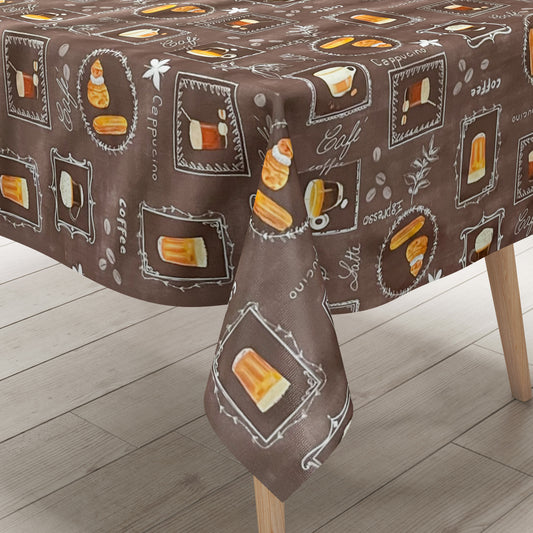 Wachstuch  Tischdecke Kaffee Latte braun