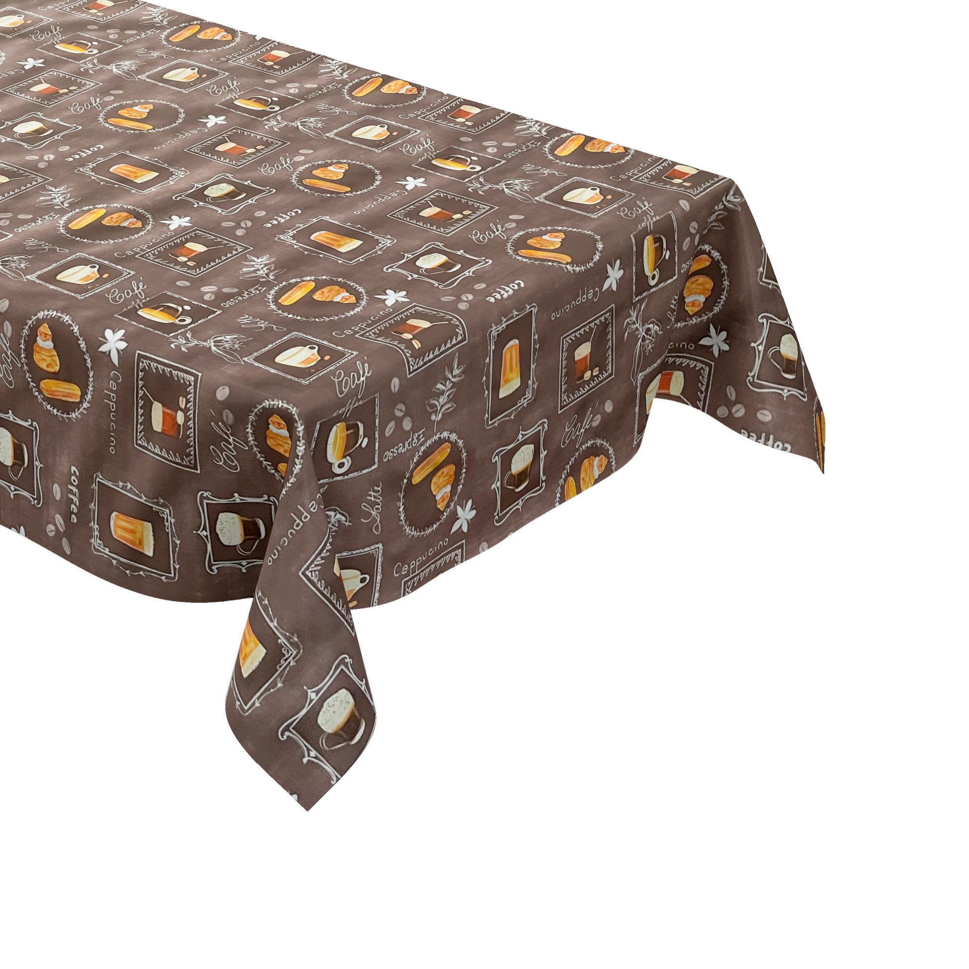 Wachstuch  Tischdecke Kaffee Latte braun