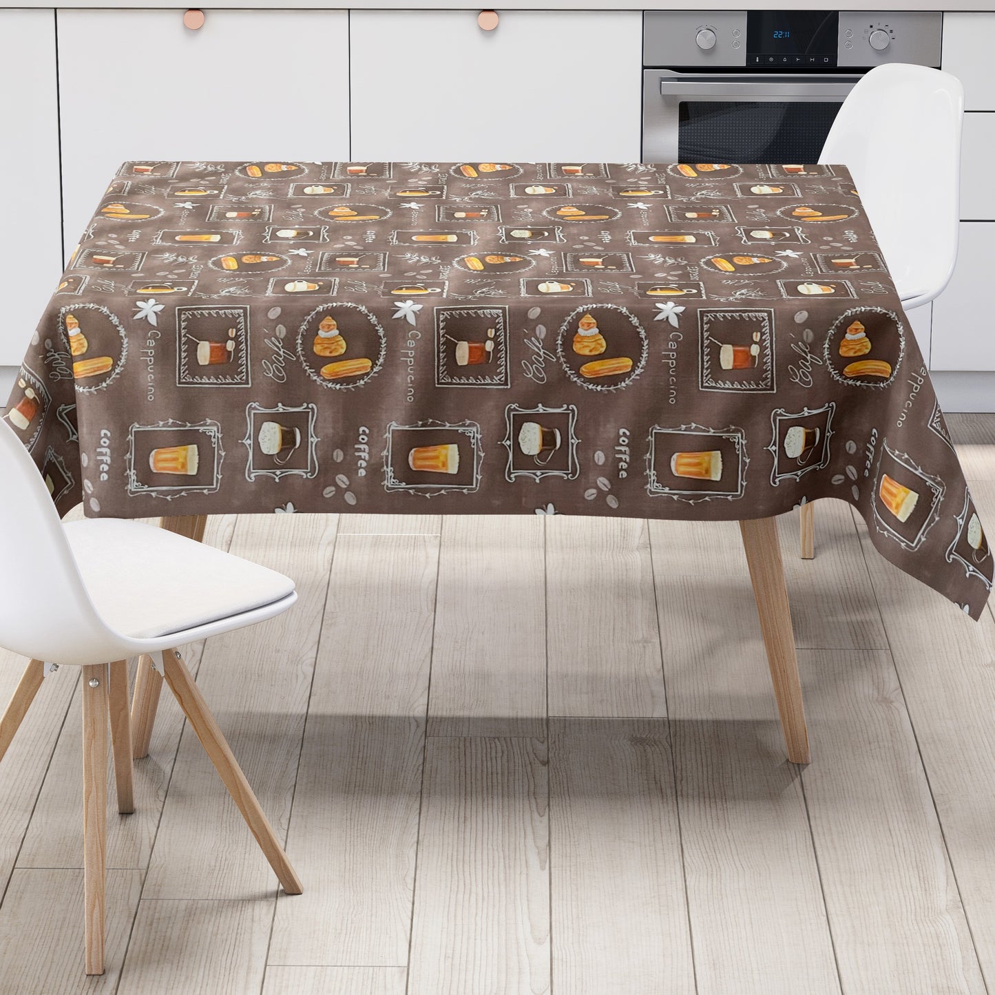 Wachstuch  Tischdecke Kaffee Latte braun