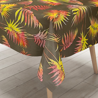 Oilcloth roll SPECIAL ITEMS palm leaves fern on brown 06243-02 roll goods