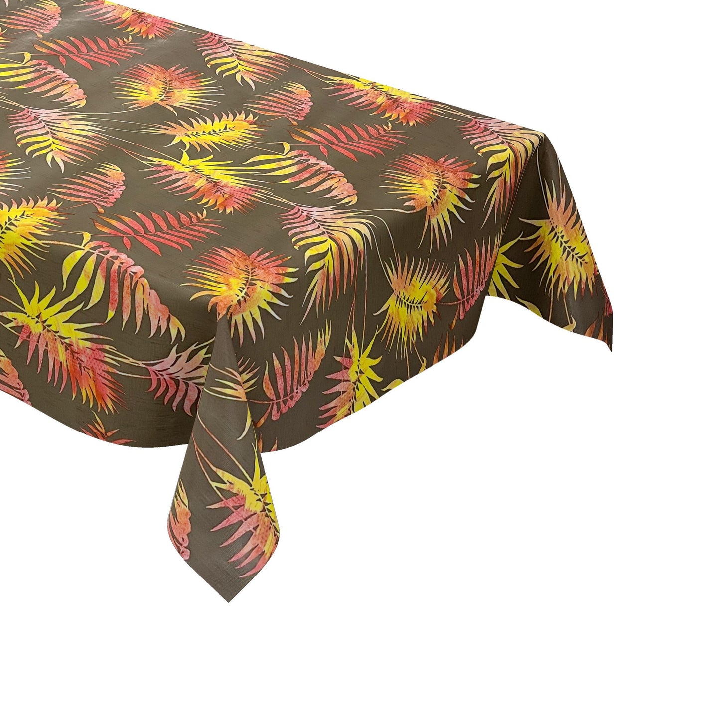 Oilcloth roll SPECIAL ITEMS palm leaves fern on brown 06243-02 roll goods