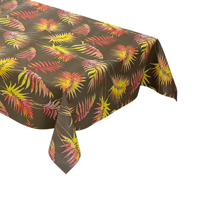 Oilcloth roll SPECIAL ITEMS palm leaves fern on brown 06243-02 roll goods