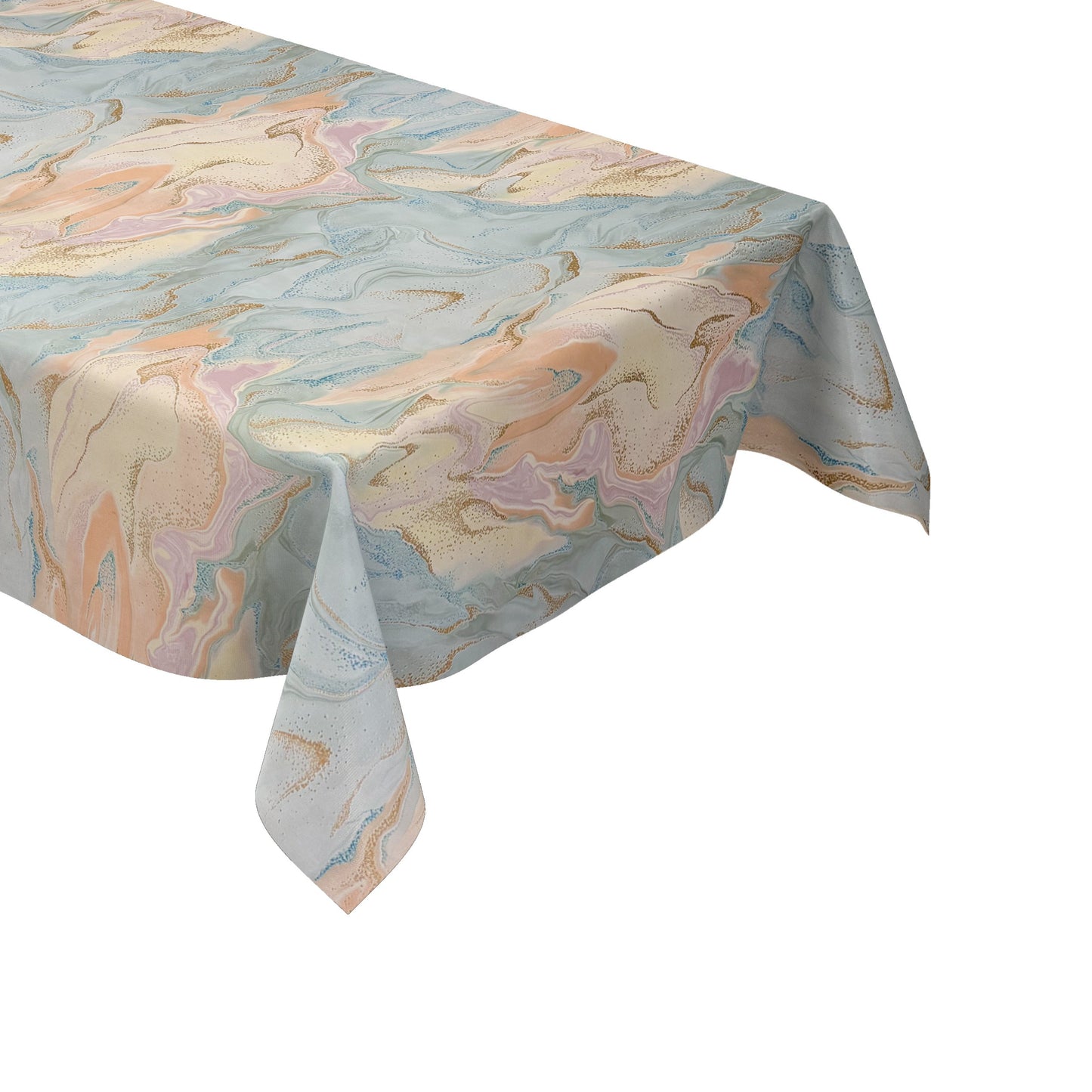 Wachstuch Tischdecke marmoriert rosa hellblau