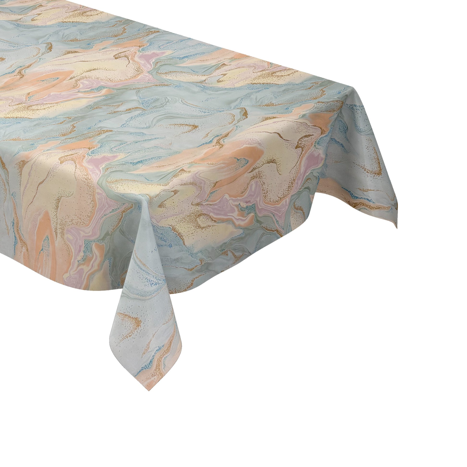 Wachstuch Tischdecke marmoriert rosa hellblau