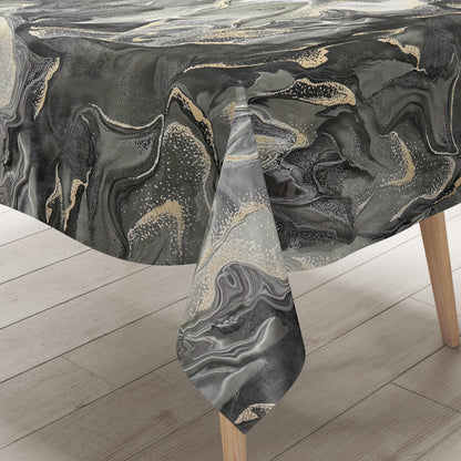 Wachstuch Tischdecke Marmor anthrazit gold