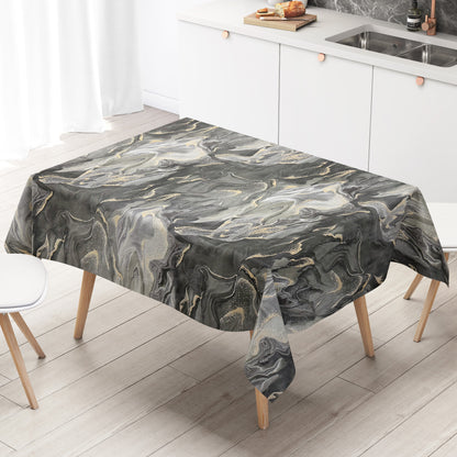 Wachstuch Tischdecke Marmor anthrazit gold