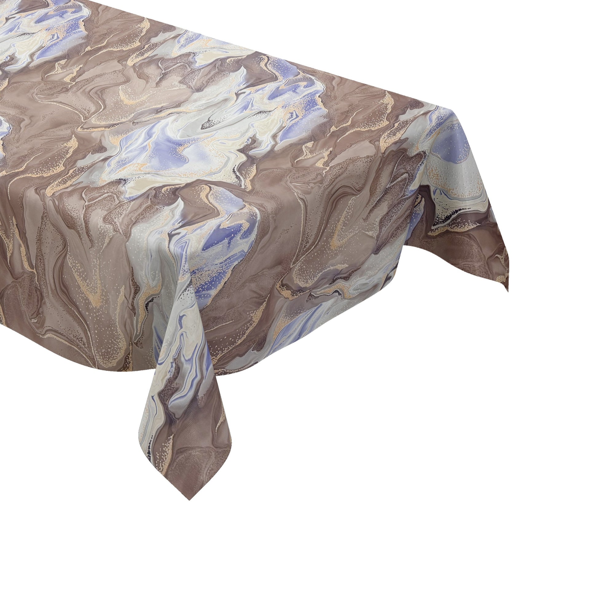 Wachstuch Tischdecke Marmoroptik braun blau