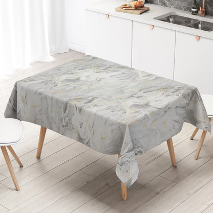 Wachstuch Tischdecke Marmor hellgrau gold