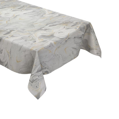 Wachstuch Tischdecke Marmor hellgrau gold