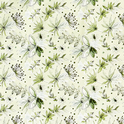 Wachstuch Tischdecke hellgrün Gräser Blumen