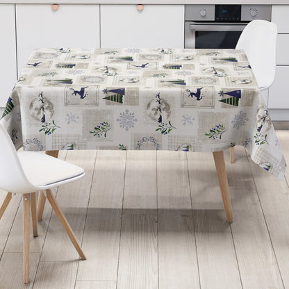Wachstuch Tischdecke Weihanchten Schneeflocke Skandi
