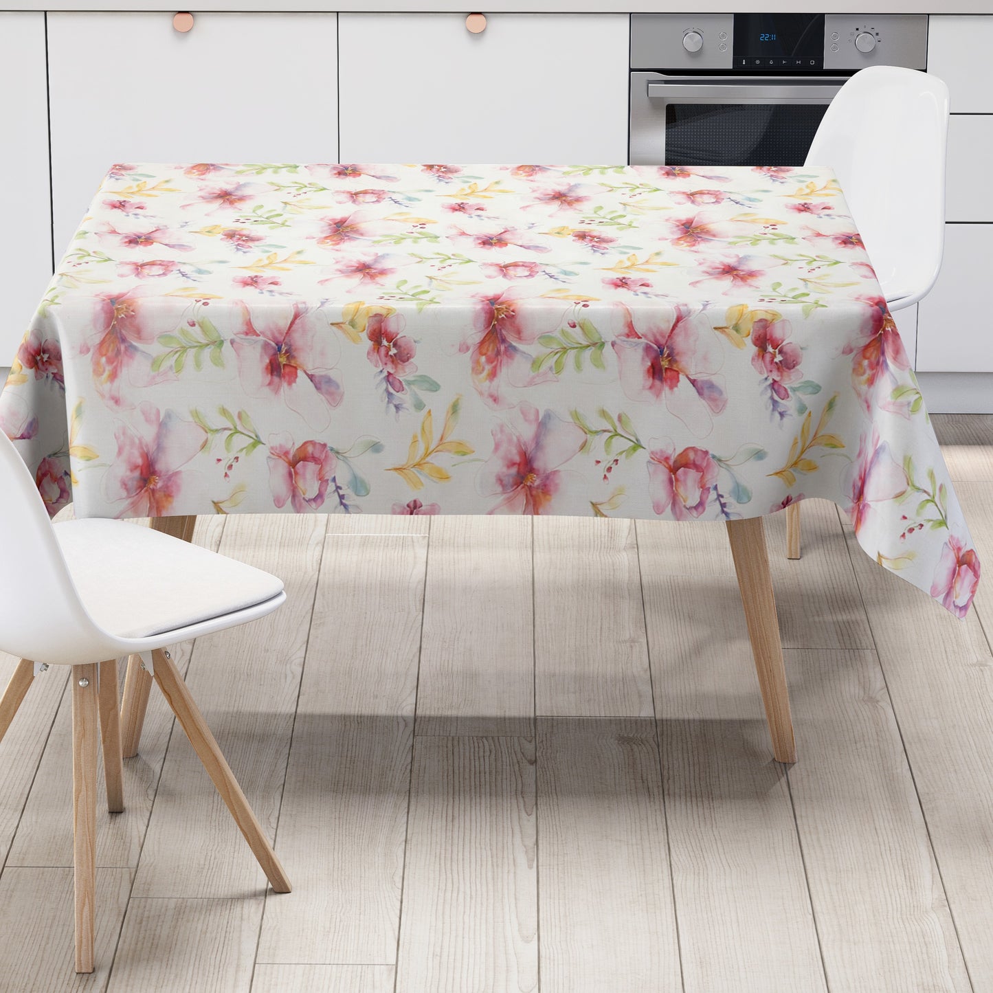 Wachstuch Tischdecke Zarte Magnolienblüten im Aquarellstil