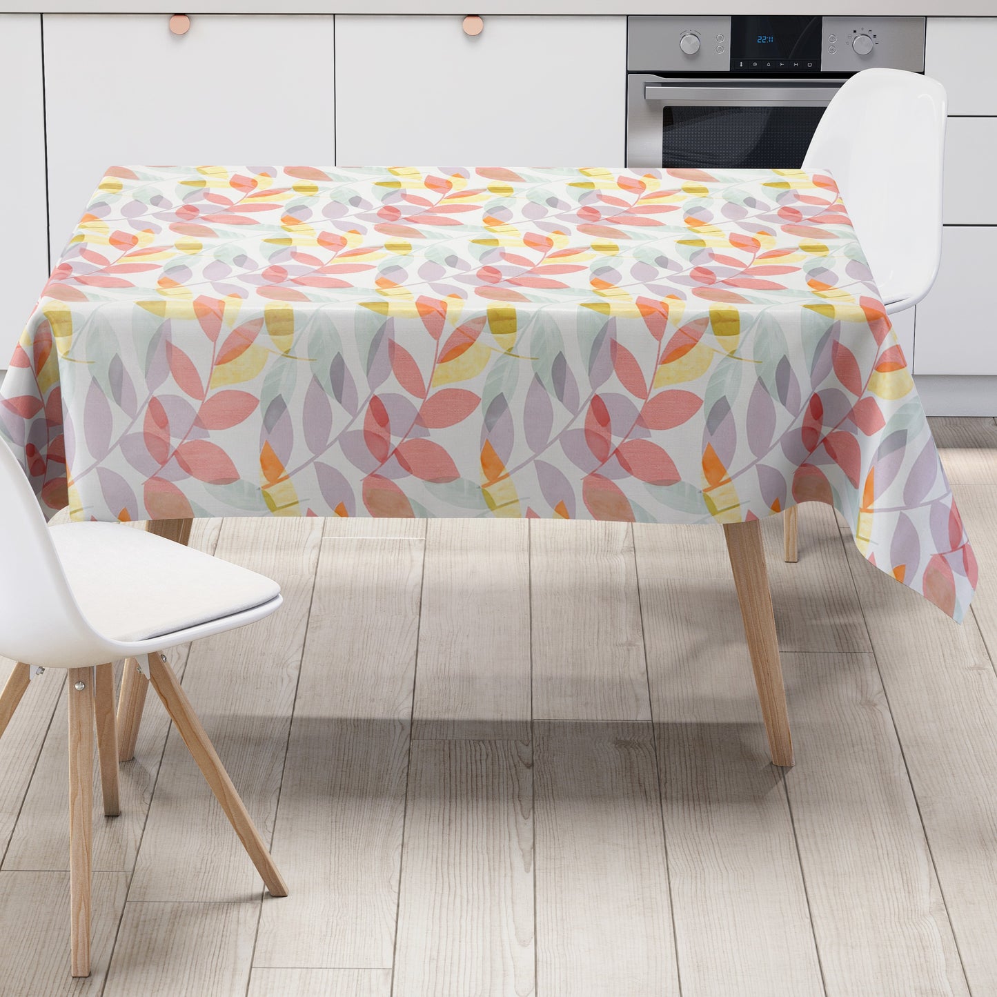 Wachstuch Tischdecke Lebendiges und Modernes Blätterdesign für eine Fröhliche Tischdekoration