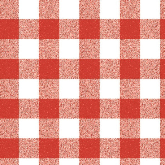 Oilcloth roll sold by the meter roll P107-1 red large checked