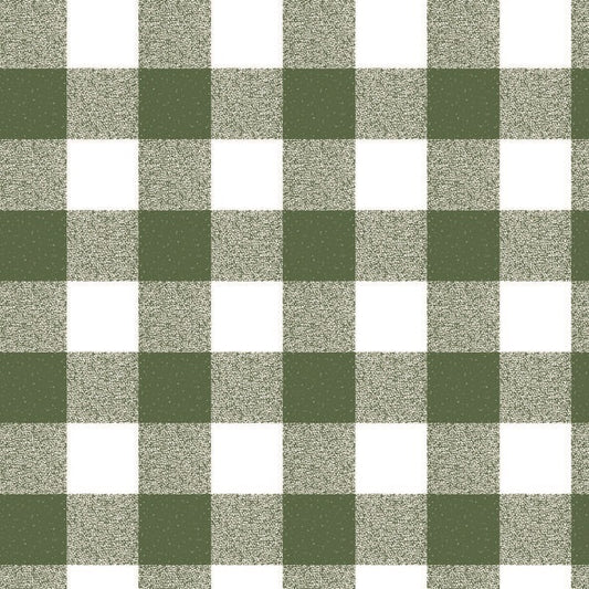 Oilcloth roll sold by the meter P107-3 green large checked