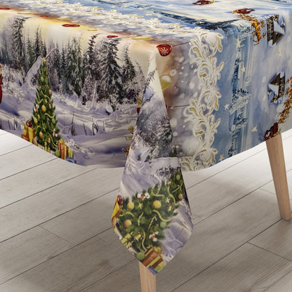 Wachstuch Tischdecke Weihnachten Winterlandschaft