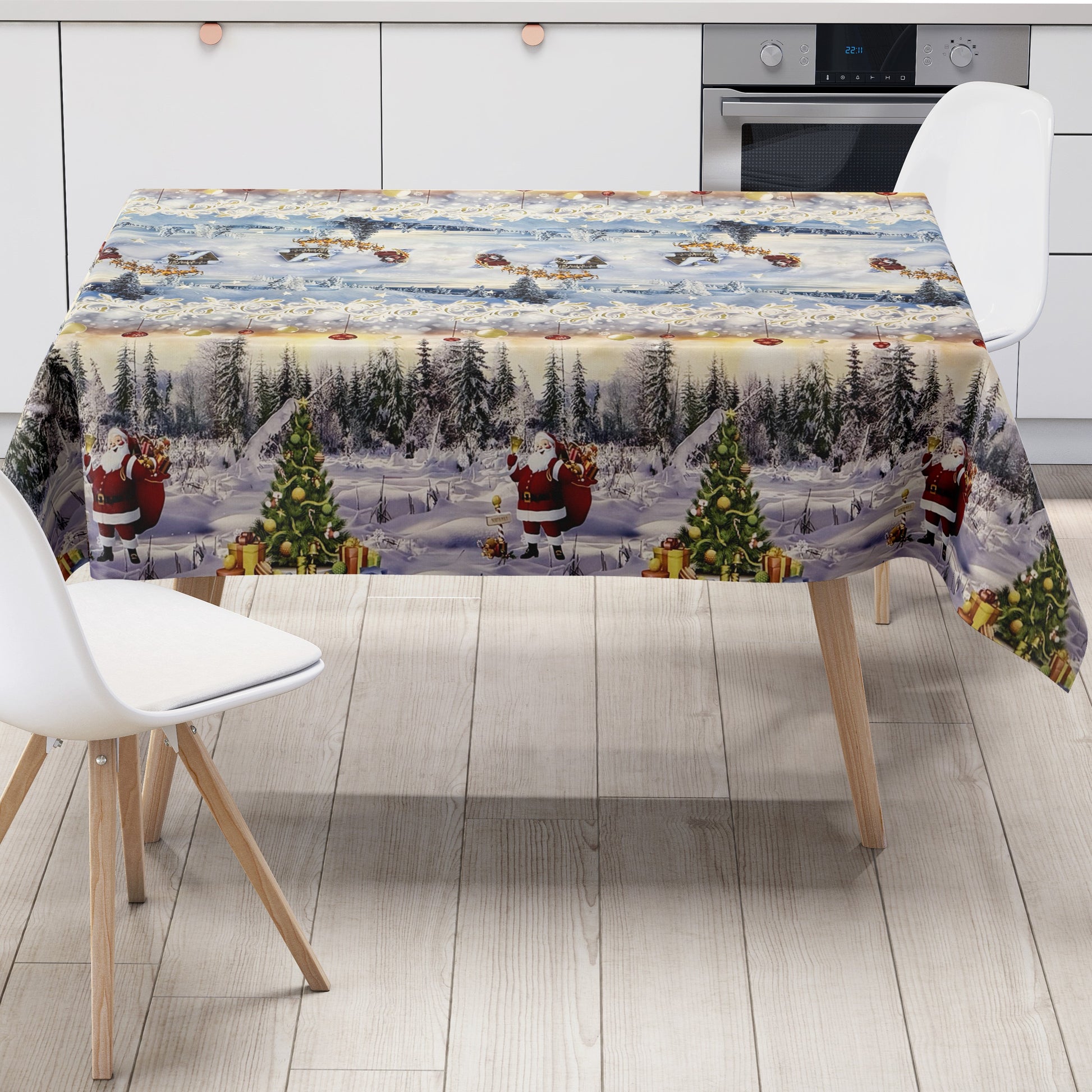 Wachstuch Tischdecke Weihnachten Winterlandschaft