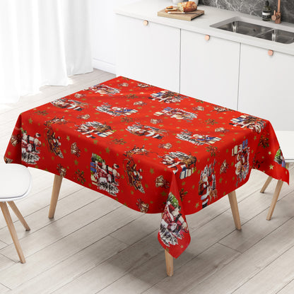 Wachstuch TIschdecke Weihnachten rot