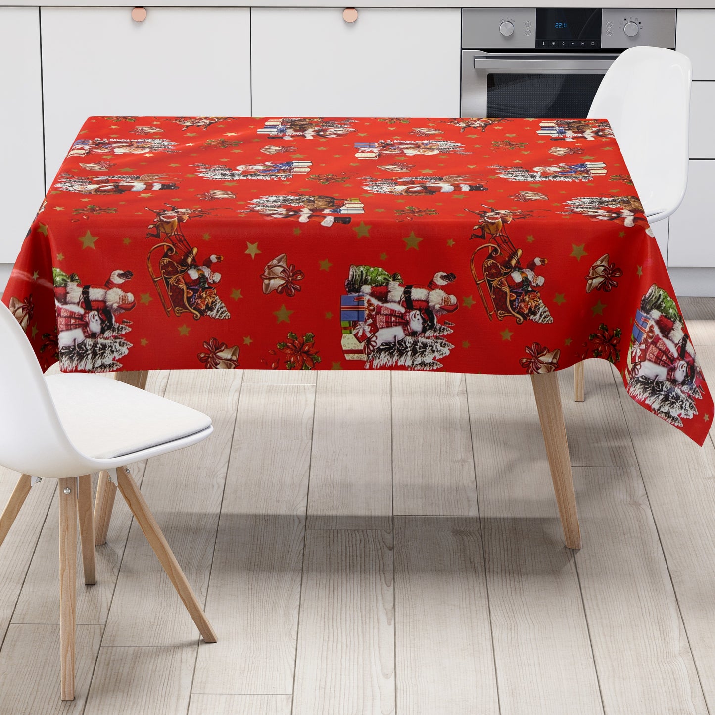 Wachstuch TIschdecke Weihnachten rot