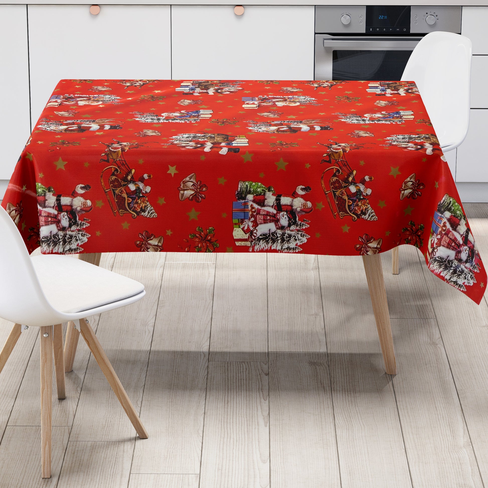 Wachstuch TIschdecke Weihnachten rot
