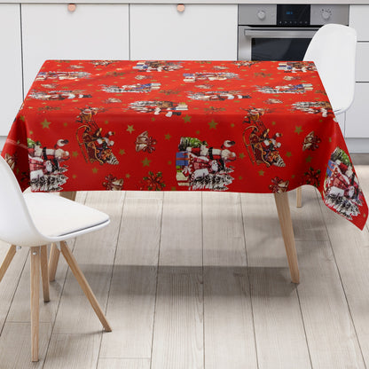 Wachstuch TIschdecke Weihnachten rot